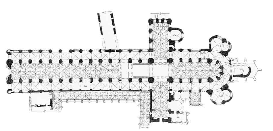 plan of Norwich cathedral