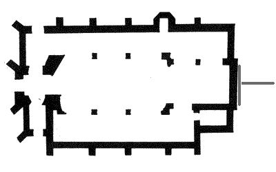 plan with lines of St Michael at Plea