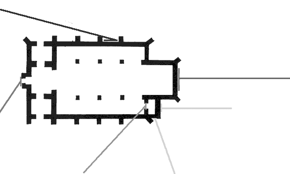 plan with lines of St Gregory Norwich