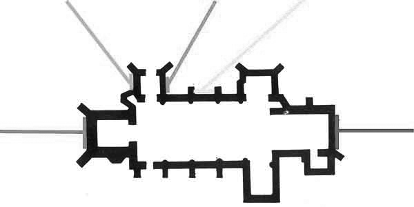 plan of St John dr Sepilchre showing positions of windows